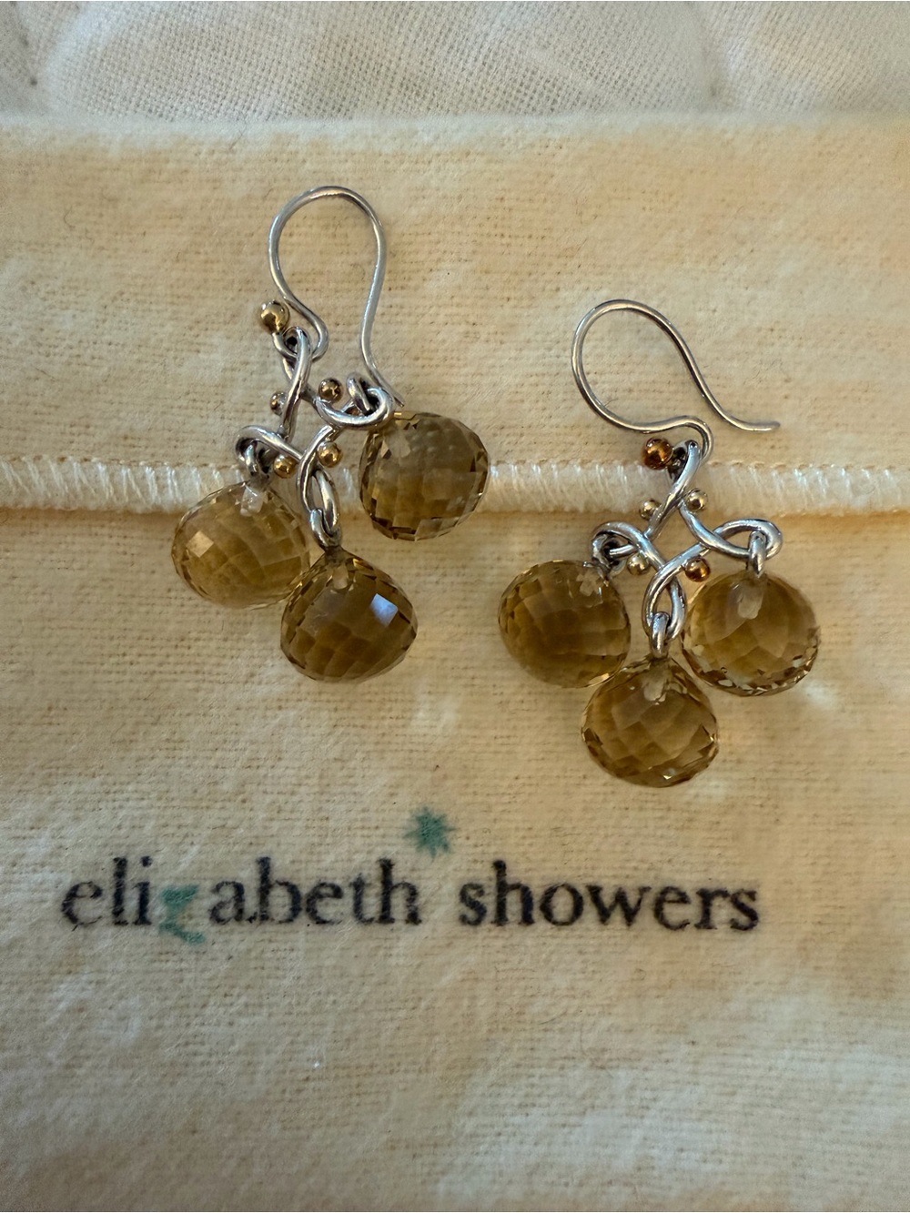Elizabeth Showers Champagne Glass Drop Earrings